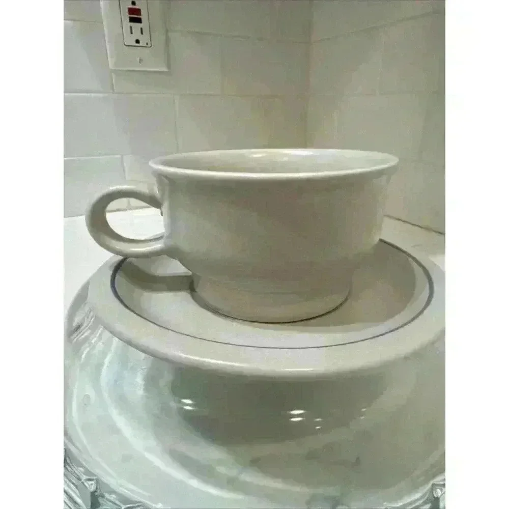 Pfaltzgraff Yorktowne Flat Cup And Saucer Vintage Stoneware